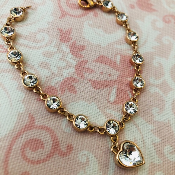 Jewelry - White Crystal, Rose Gold Heart Bracelet Jewelry - White Crystal, Rose Gold Heart Bracelet